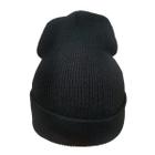 Touca Adulto Gorro Inverno Unissex Lisa Preto 4 Peças