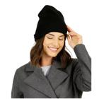 Touca De Frio Para Inverno Gorro De Lã Masculina Feminina Unissex Lisa Preta Confortável Estilo Adulto Intenso