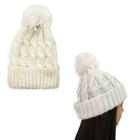 Touca de Frio Pompom Feminina e Masculina Lã Tricot Inverno