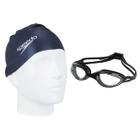 Touca de Natação Big Swim Cap Speedo + Oculos Hydrovision Preto Mergulho Praia Mar Piscina