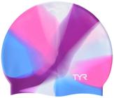 Touca de Natação de Silicone TYR Juvenil - Rosa, Roxa e Azul