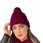 Touca Feminina Gorro De Lã Com Pompom Elegante Macia