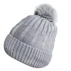 Touca Gorro Adulto Peluciada Cinza Pompom Tamanho Único