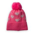 Touca Gorro Infantil Menina Pom Po Inverno Coração Flanelada