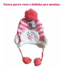 Touca Gorro Infantil Rosa Menina Fofinhas Tapa Orelhas Top