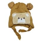 Touca Infantil Bichinho Inverno dois Pompom Quentinha Pelúcia Forrada Proteção Frio