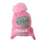 Touca Infantil Gorro Bebês De Lã Forrada C/ Pelinho Pompom Dino