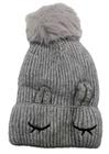 Touca Infantil Inverno com Pompom Forrada Grosso Smiley de Frio