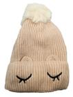 Touca Infantil Inverno Pompom Forrada Smiley Proteção Frio Quentinha