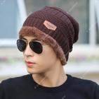 Touca Inverno C/ pelo Adulto Chumbo/Preto/Vermelho/Bege Forrado Com Soft Frio Intenso neve - Gorro