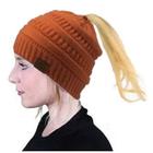 Touca Inverno Gorro de Lã Feminina Com Furo Para Rabo De Cavalo