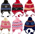 Touca Juvenil Peruana Infantil Gorro de Criança Pompom Toca Estilo Chaves Inverno Forrado de Lã