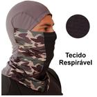 Touca Ninja Mascara Balaclava Camuflada Florest com Cinza Uv50+ Outdoor Sports