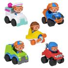 Toy Blippi Mini Mobiles, pacote com 5 miniveículos com bonecos infantis