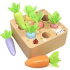 Toy KMTJT Macron Carrot Harvest Game Wooden para 1-3 anos