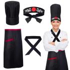 Traje de chef Keymall Hibachi Chef Chapéu Teppanyaki com avental