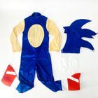 Traje de Cosplay Sonic the Hedgehog para Crianças - Fantasia Zentai para Halloween e Festa