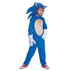 Traje Sonic the Hedgehog, Traje Oficial Deluxe Sonic Movie e Headpiece, Tamanho das Crianças Grande (10-12) - Disguise