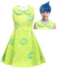 Traje Xefenki Inside Out Joy Princess Dress Girls com peruca