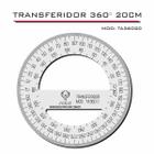 Transferidor 360 20Cm Transp Acrílico Desenho Técnico Fenix