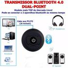 Transmissor de Áudio Bluetooth para até DOIS dispositivos bluetooth (fones ou caixas)