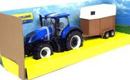 Trator New Holland T7.315 Com Carreta De Animais Burago 1/32