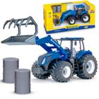 Trator New Holland T8 Implemento Garfo Articulado Miniatura Escala 1:30 Usual Brinquedos