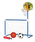 Trave 2 Em 1 Futebol Basquete Infantil 2 Bola Bomba Dmt-5936