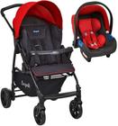 Travel System Ecco Bebê Conforto Touring X Cinza Vermelho