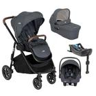 Travel System Versatrax E Trio Preto Moon Light com I-Base Isofix I-Snug - Joie