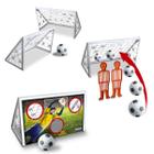 Traves De Futebol Chute A Gol Treino E Torneio BrinqueMix Com Bola + Bonecos Barreira + Lona Com Alvos