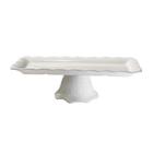 Travessa Centro de Mesa Cerâmica Branca 36cm Class Home