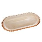 Travessa De Cristal Oval Pearl Âmbar 24x12x2Cm Wolff