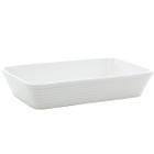 Travessa de Porcelana Branca Linea Lyor 20,5x15,5cm Refratária Rasa Prato Cozinha