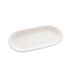 Travessa De Porcelana Oval Beads Branco 25x13x3cm Bon Gourmet