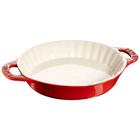 Travessa de torta staub redonda em cerâmica vermelho cereja 28cm 405111670