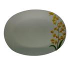 Travessa De Vidro Oval Decorada 32X24X5Cm