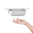 Travessa Mini Alça Inox Couvert Servir Entradas Buffet 1,1L - GOURMET MIX