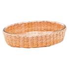 Travessa Oval 31 X 22 X 7 Cm Vidro Com Suporte Rattan 2,4L