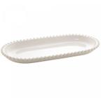 Travessa Oval de Porcelana Beads Branco 30cm x 15cm x 3cm - Wolff