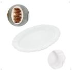 Travessa Oval de Porcelana Fancy Branco 28cm x 19cm x 3cm - Wolff