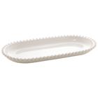 TRAVESSA PORCELANA OVAL BEADS BRANCO 25x13x3cm