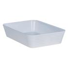 Travessa Retangular Com Friso Le Chef 27,5x19x6 cm Branca/Creme