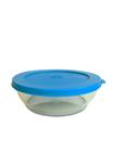 Travessa Vasilha Transparente Tampa Azul p/Servir (Tigela Clear) 750mL - Tupperware - Tupperware