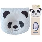 Travesseiro Anatômico + Naninha para Bebê Panda Azul - Miguel Baby