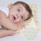Travesseiro Bebê de espuma com furos 36cmx22xmx4,5cm,rosa ursinha