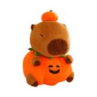 Travesseiro de Capivara de Halloween em Pelúcia - 25 a 60cm - Brinquedo de Abóbora Fofo