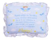 Travesseiro Para Bebê Oração Santo Anjo Decorado Com Babado 28 X 35cm - Bambi - Incomfral