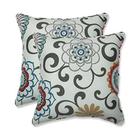 Travesseiro Perfeito Ao ar livre/Interior Pom Jogar Almofadas de Arremesso de Peachtini, 18,5" x 18,5", Azul, 2 Contagem - Pillow Perfect