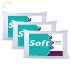 Travesseiro Soft Antialergico Fibra Siliconada Kit c/ 3 Pçs